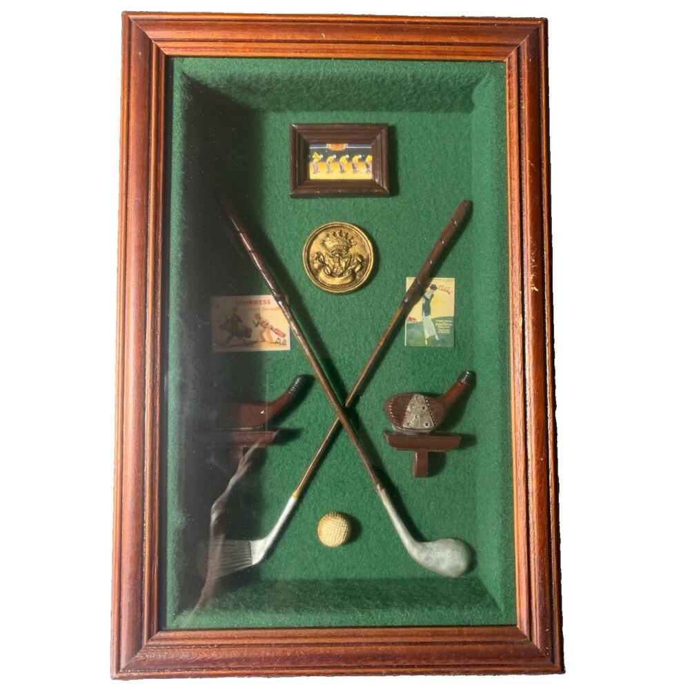 Vintage Golfer Shadow Box Wall Art